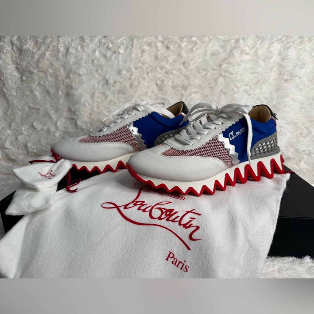 Christian Louboutin Loubishark mix-media red sole sneakers